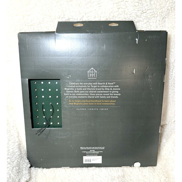 Large Metal Pegboard Wall Organizer Set Green/Gold - Hearth & Hand Magnolia READ - Picture 5 of 5